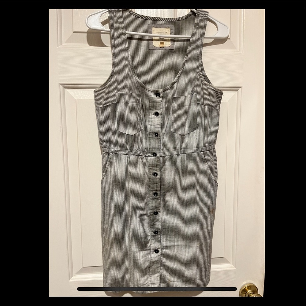 Gray and white stripped dress